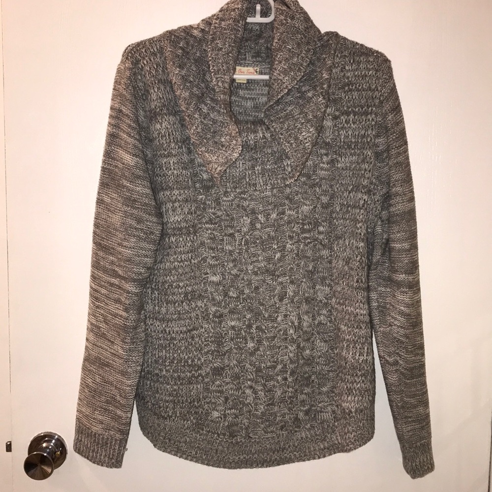 Grey Turtleneck Sweater